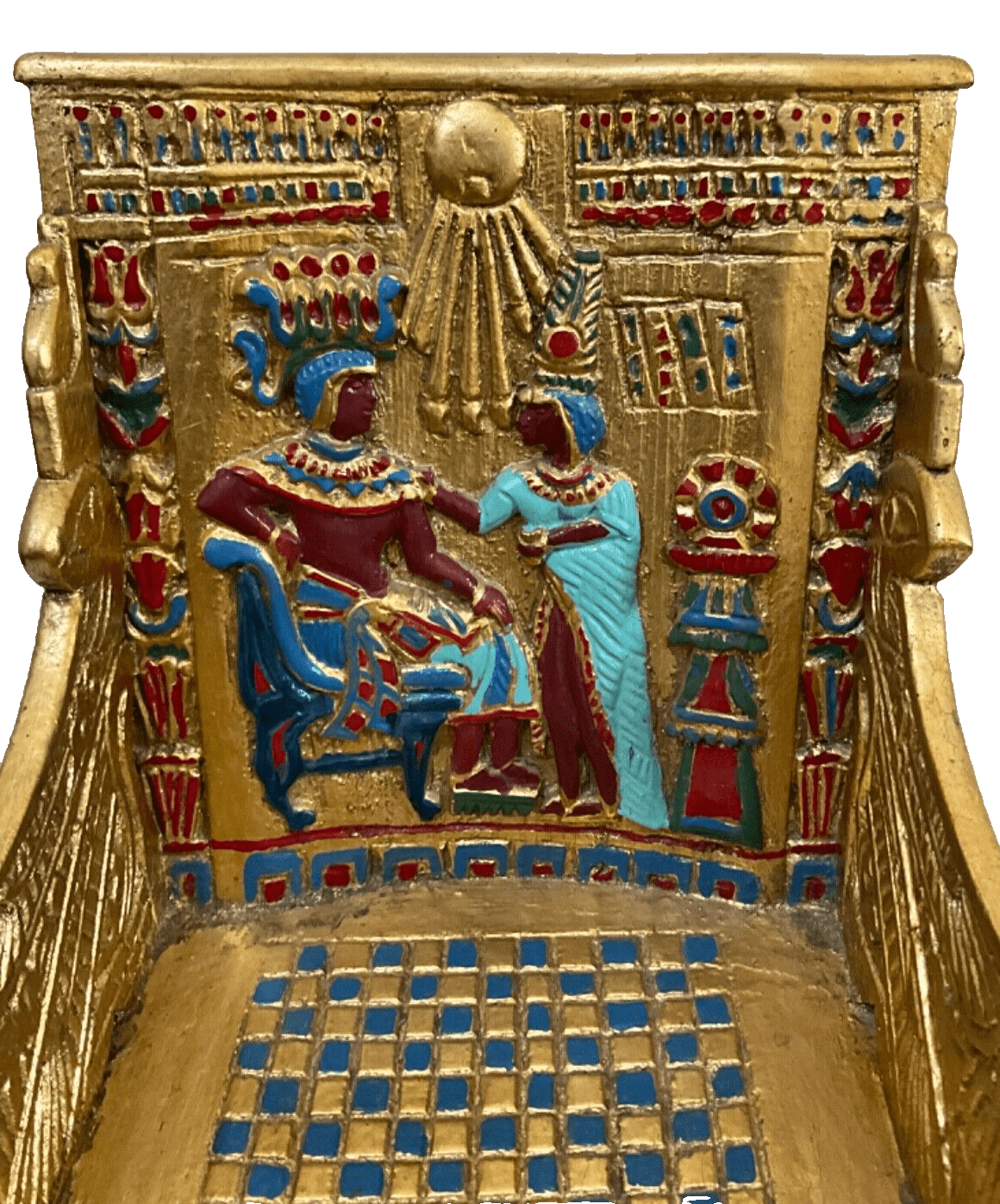 Mini King Tut Throne Replica – Handmade Egyptian Collectible Figurine Chair Decor - Laila Hand Made Gifts
