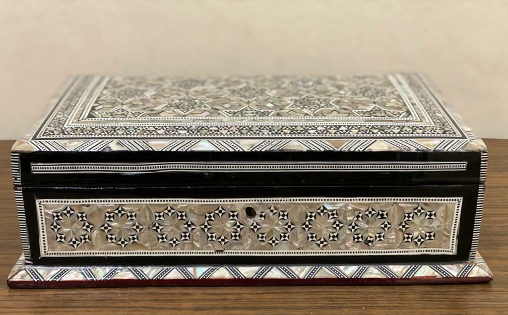 Handmade Wooden Jewelry Box Wood Trinket Storage Wood Box Mother of Pearl Inlay