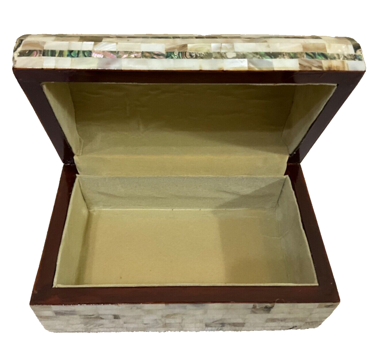 Handmade Wooden Jewelry Box Wood Trinket Storage Wood Box Mother of Pearl Inlay