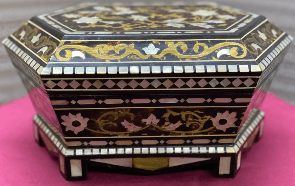 Handmade Wooden Jewelry Box Wood Trinket Storage Wood Box Mother of Pearl Inlay - Laila Hand Made Gifts