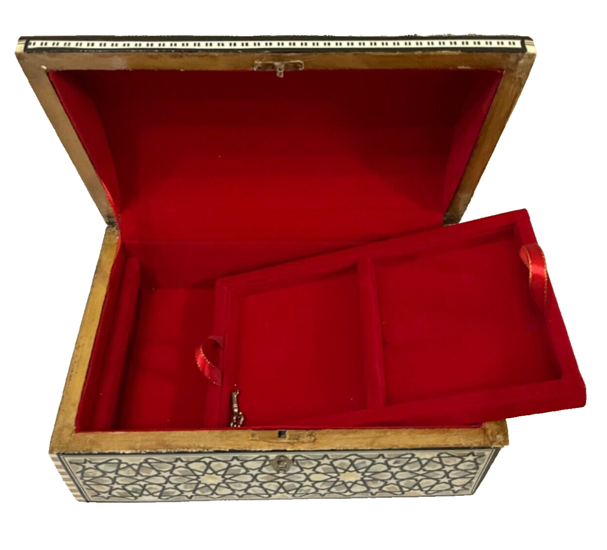 Handmade Wooden Jewelry Box Wood Trinket Storage Wood Box Mother of Pearl Inlay