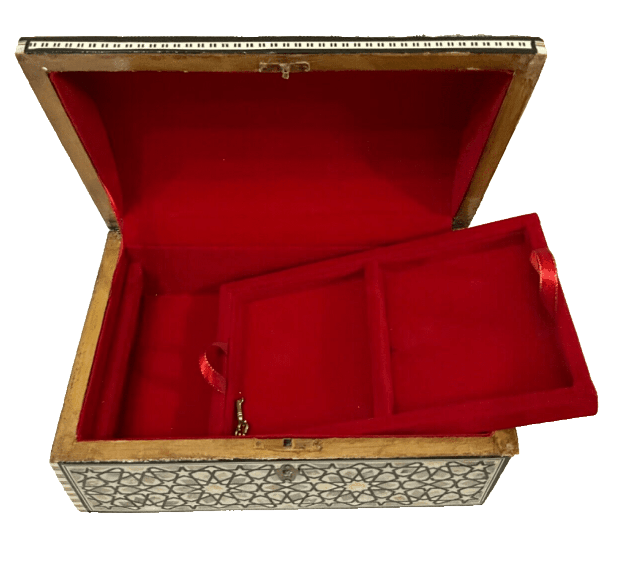 Handmade Wooden Jewelry Box Wood Trinket Storage Wood Box Mother of Pearl Inlay - Laila Hand Made Gifts