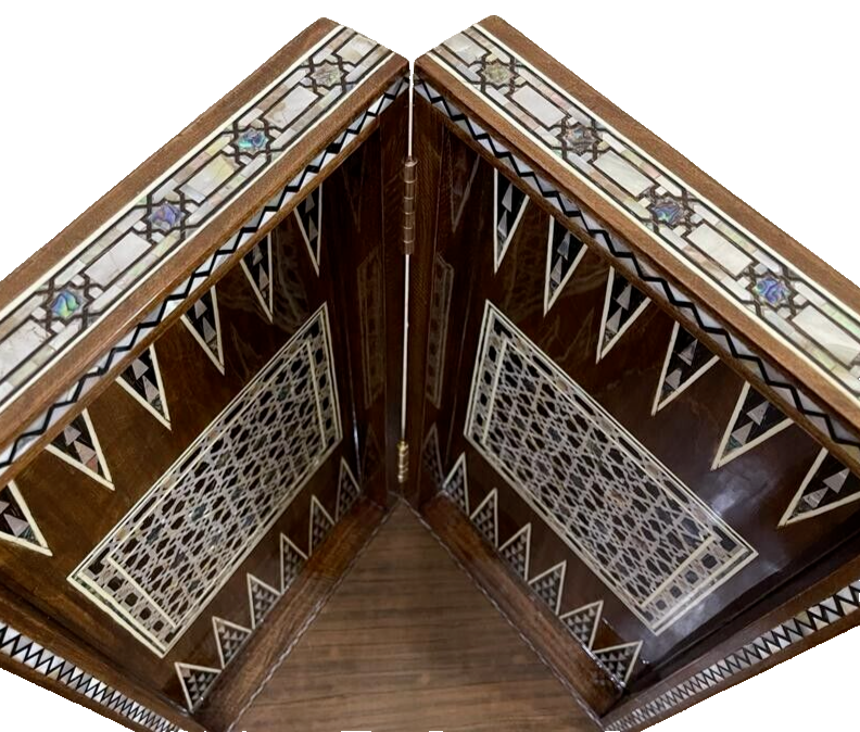 Handmade, Wooden Backgammon Board, Wood Chess Board, Mother of Pearl Inlay (20")