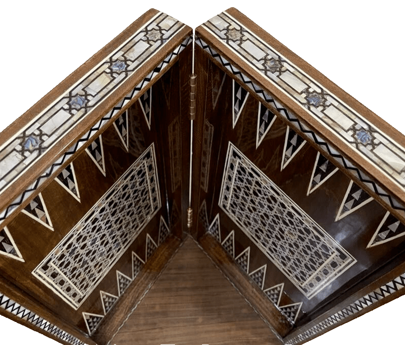 Handmade, Wooden Backgammon Board, Wood Chess Board, Mother of Pearl Inlay (20") - Laila Hand Made Gifts