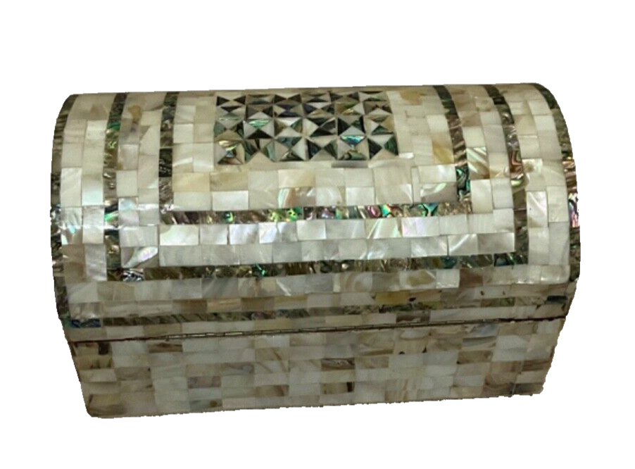 Handmade Wooden Jewelry Box Wood Trinket Storage Wood Box Mother of Pearl Inlay