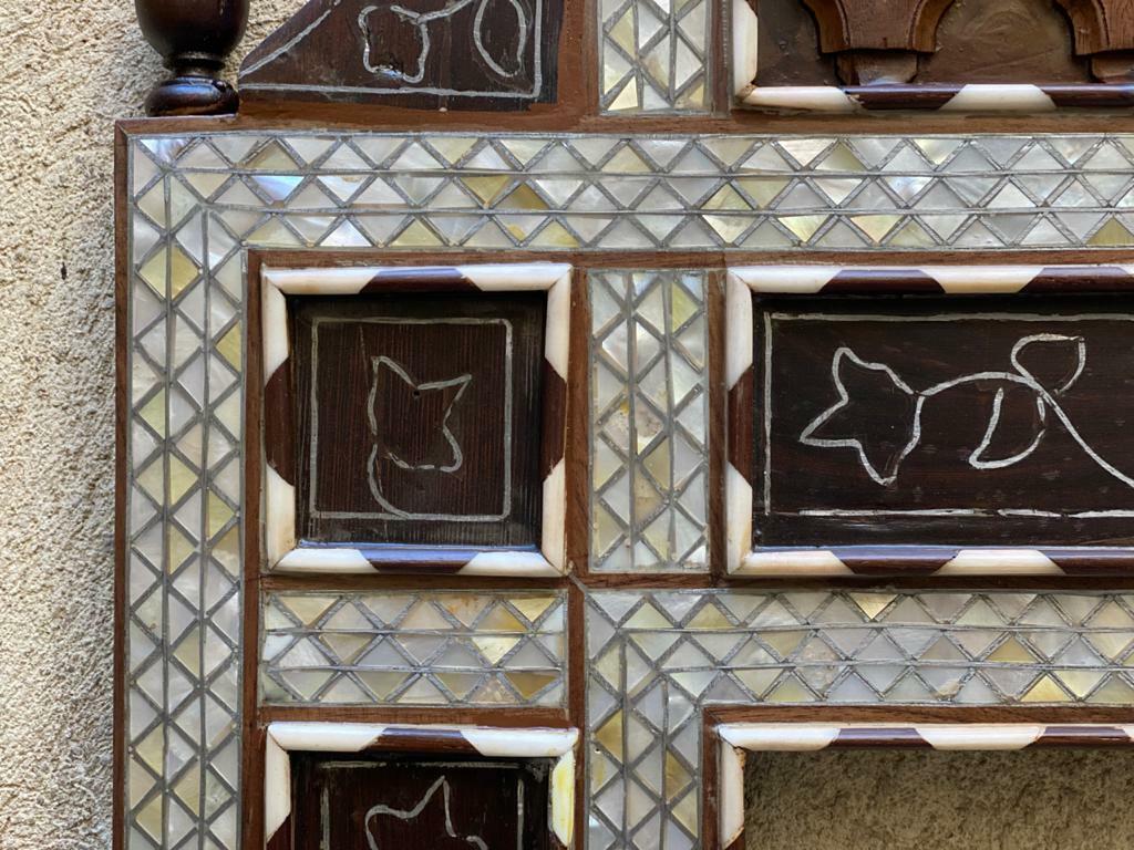 Handmade Mother of pearl Inlay Wood Wall Hanging Mirror Frame Antique Home Decor - Laila Hand Made Gifts