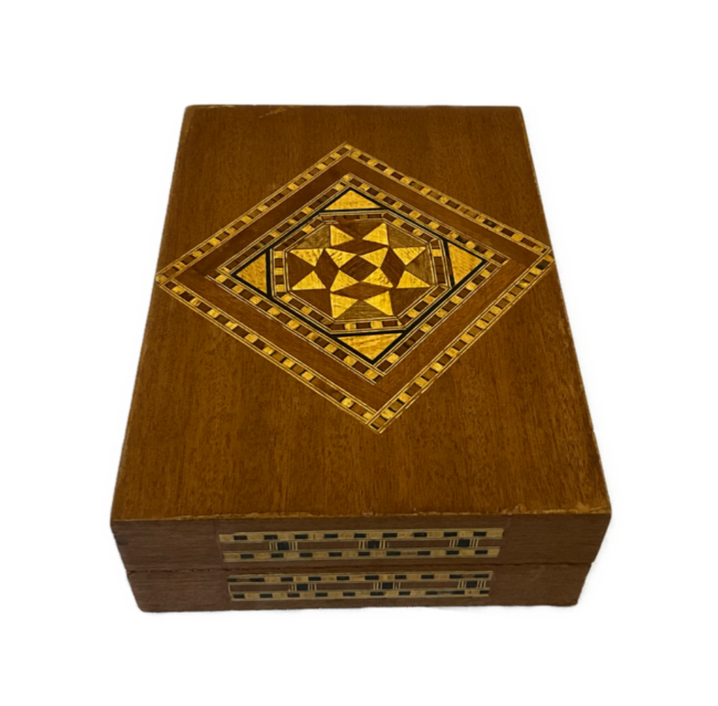 Handmade Wooden Jewelry Box Wood Trinket Storage Wood Box Marquetry Mosaic Inlay