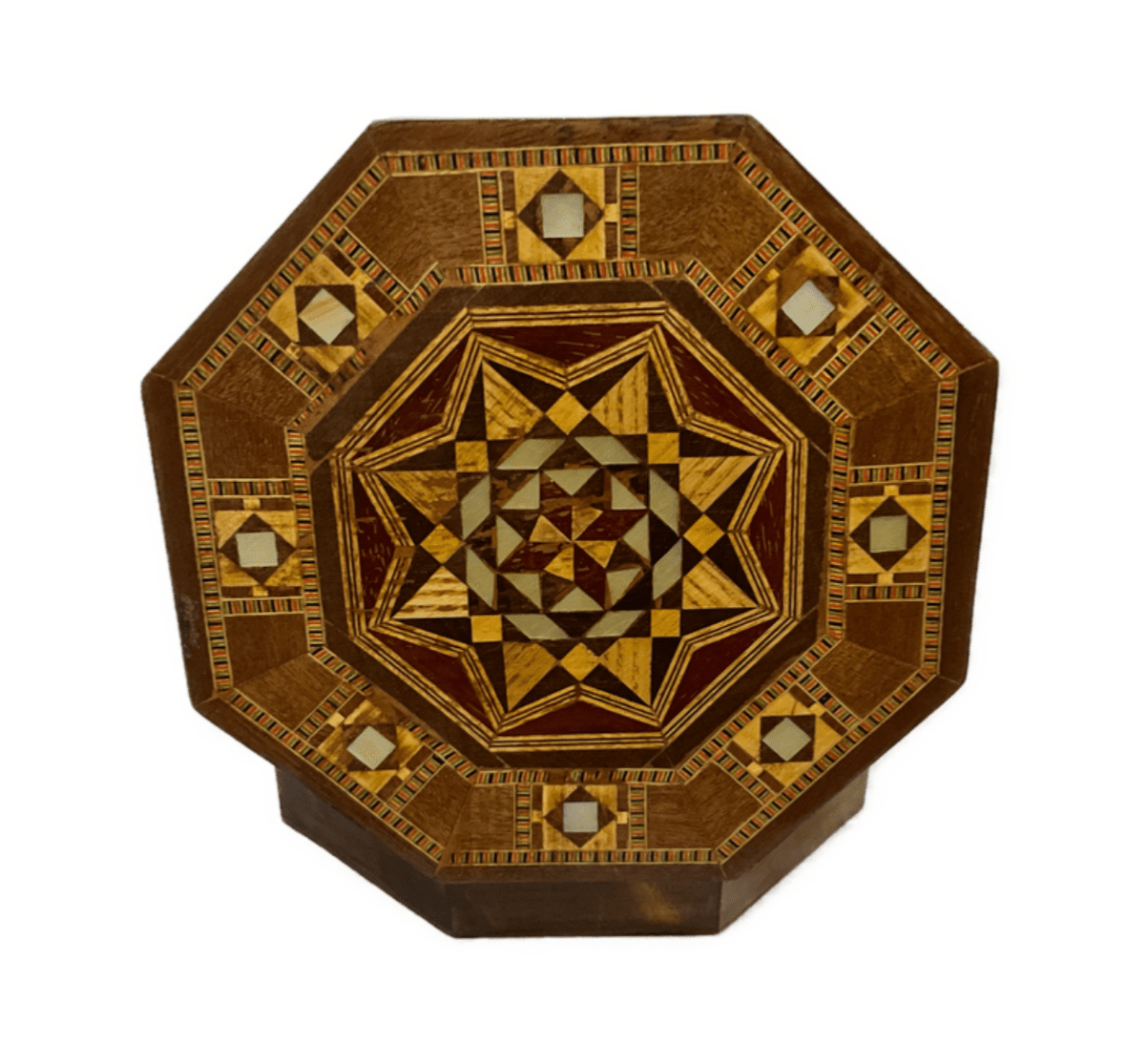 Handmade Wooden Jewelry Box Wood Trinket Storage Wood Box Marquetry Mosaic Inlay - Laila Hand Made Gifts