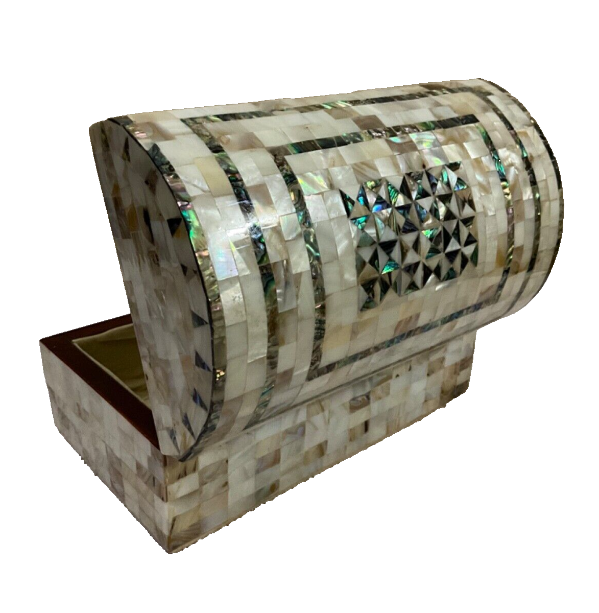 Handmade Wooden Jewelry Box Wood Trinket Storage Wood Box Mother of Pearl Inlay