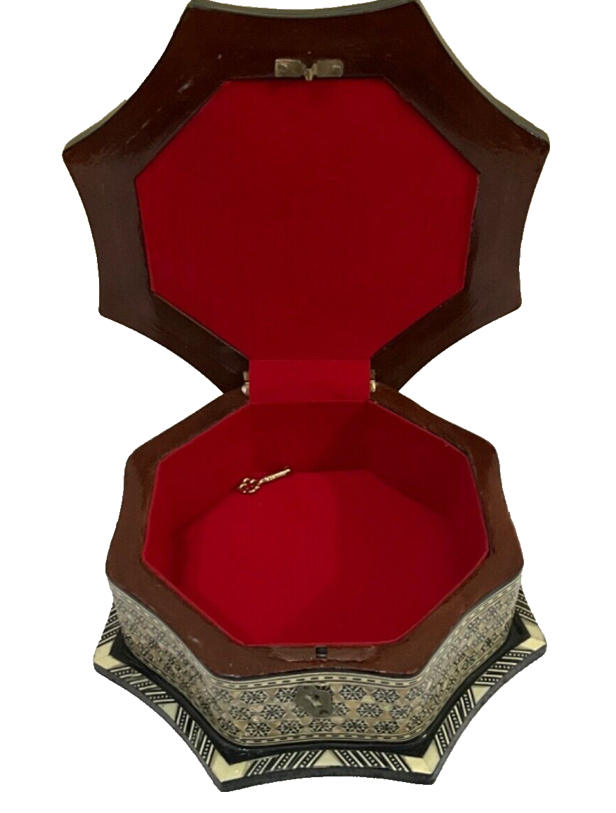 Handmade Wooden Jewelry Box Wood Trinket Storage Wood Box Mother of Pearl Inlay