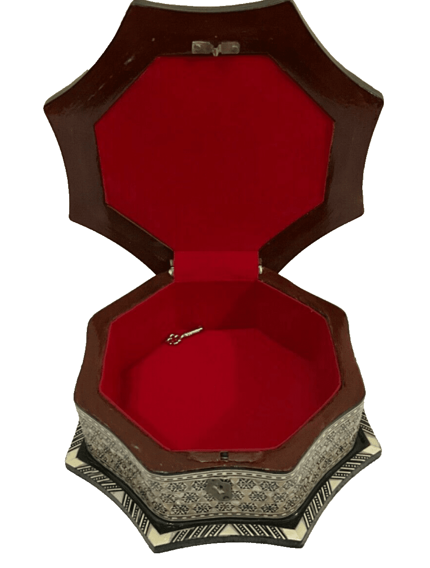 Handmade Wooden Jewelry Box Wood Trinket Storage Wood Box Mother of Pearl Inlay - Laila Hand Made Gifts