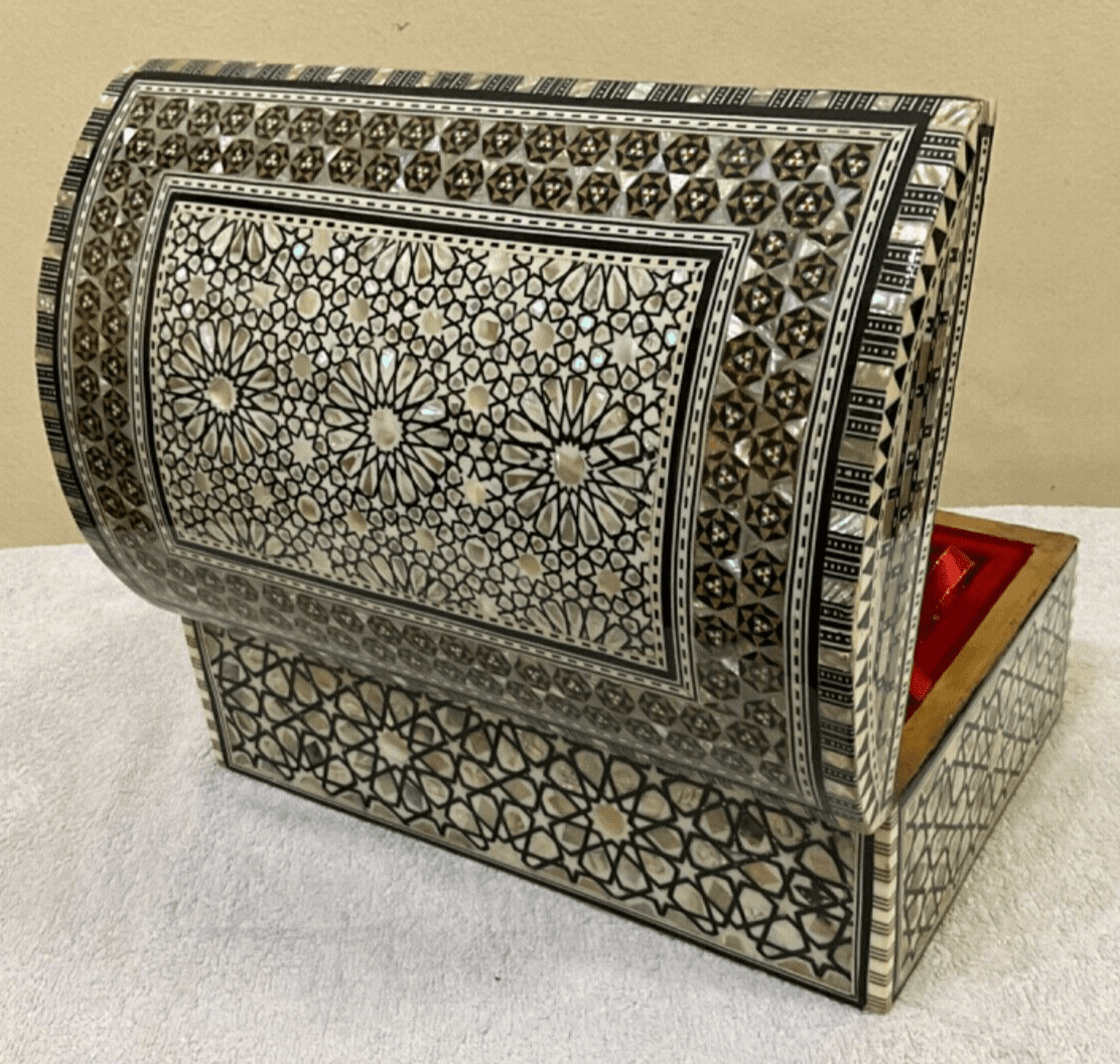 Handmade Wooden Jewelry Box Wood Trinket Storage Wood Box Mother of Pearl Inlay - Laila Hand Made Gifts