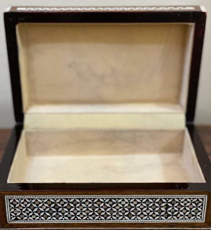 Handmade Wooden Jewelry Box Wood Trinket Storage Wood Box Mother of Pearl Inlay