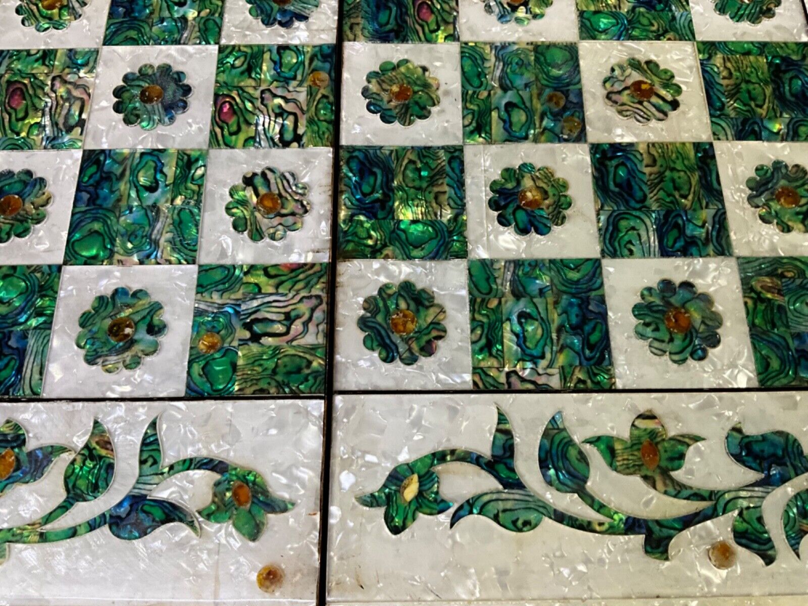 Handmade, Wood Backgammon Board, Wood Chess Board, Inlaid Shell, Make to Order