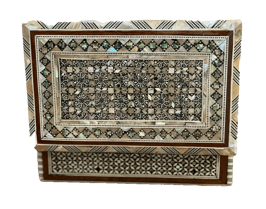 Handmade Wooden Jewelry Box Wood Trinket Storage Wood Box Mother of Pearl Inlay - Laila Hand Made Gifts