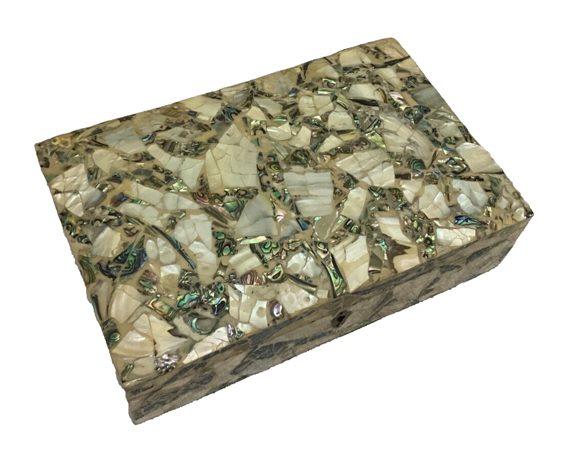 Handmade Wooden Jewelry Box Wood Trinket Storage Wood Box Mother of Pearl Inlay