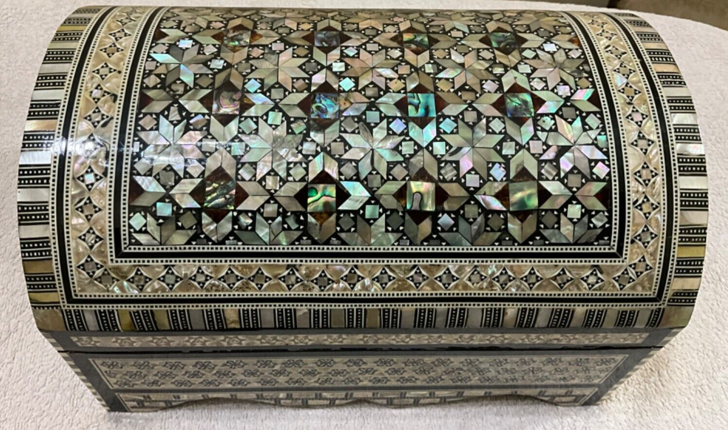 Handmade Wooden Jewelry Box Wood Trinket Storage Wood Box Mother of Pearl Inlay