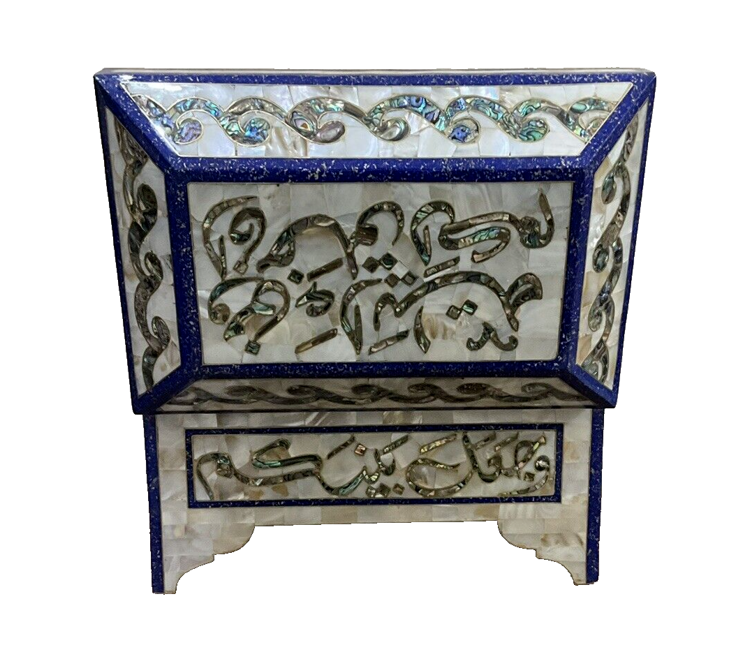 Handmade Wooden Jewelry Box Wood Trinket Storage Wood Box Mother of Pearl Inlay