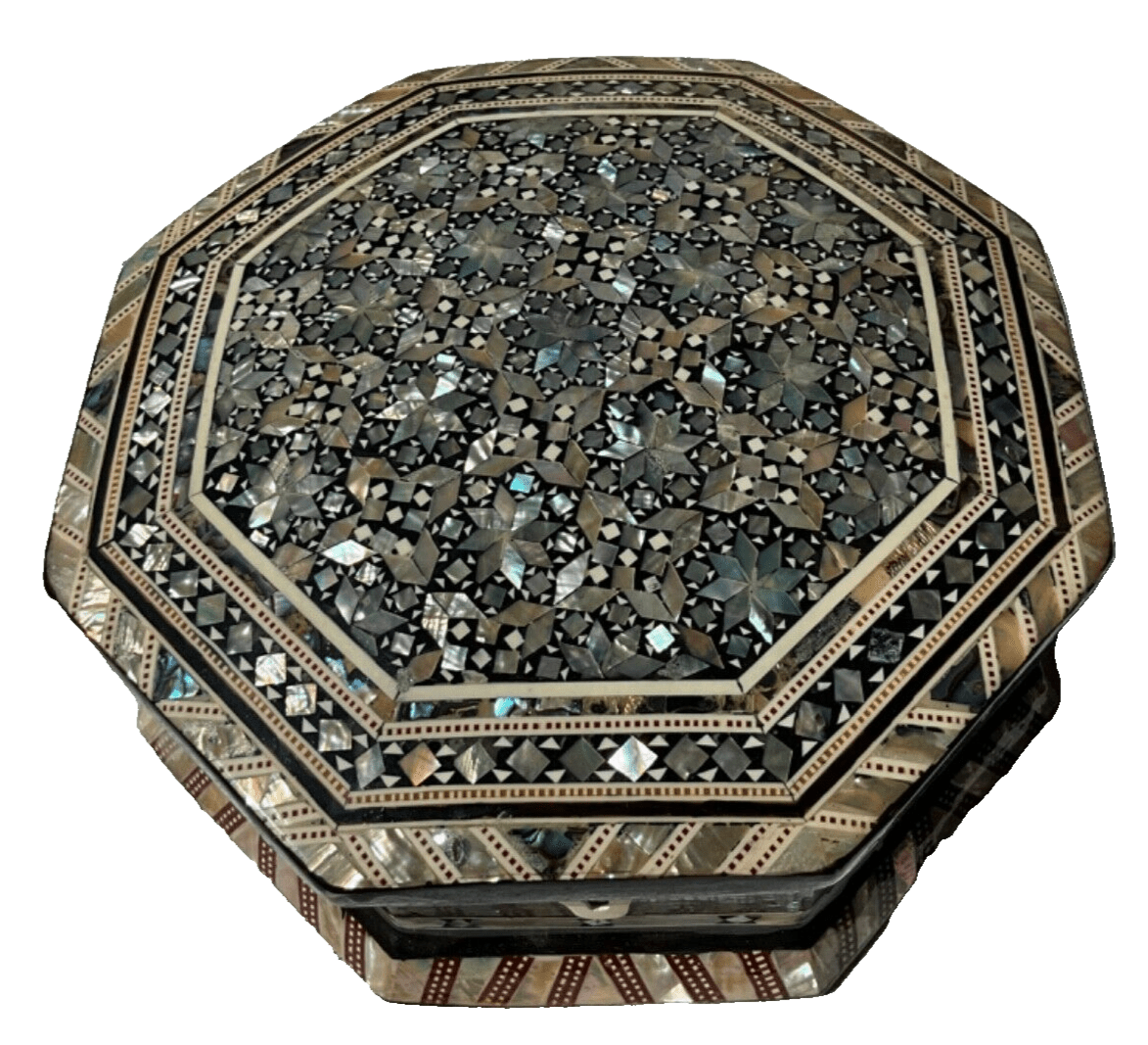 Handmade Wooden Jewelry Box Wood Trinket Storage Wood Box Mother of Pearl Inlay - Laila Hand Made Gifts