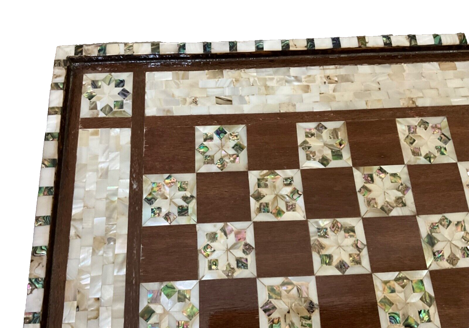 Handmade Wooden Chess Board, Wood Chess Board, Game Board, Mother of Pearl Inlay