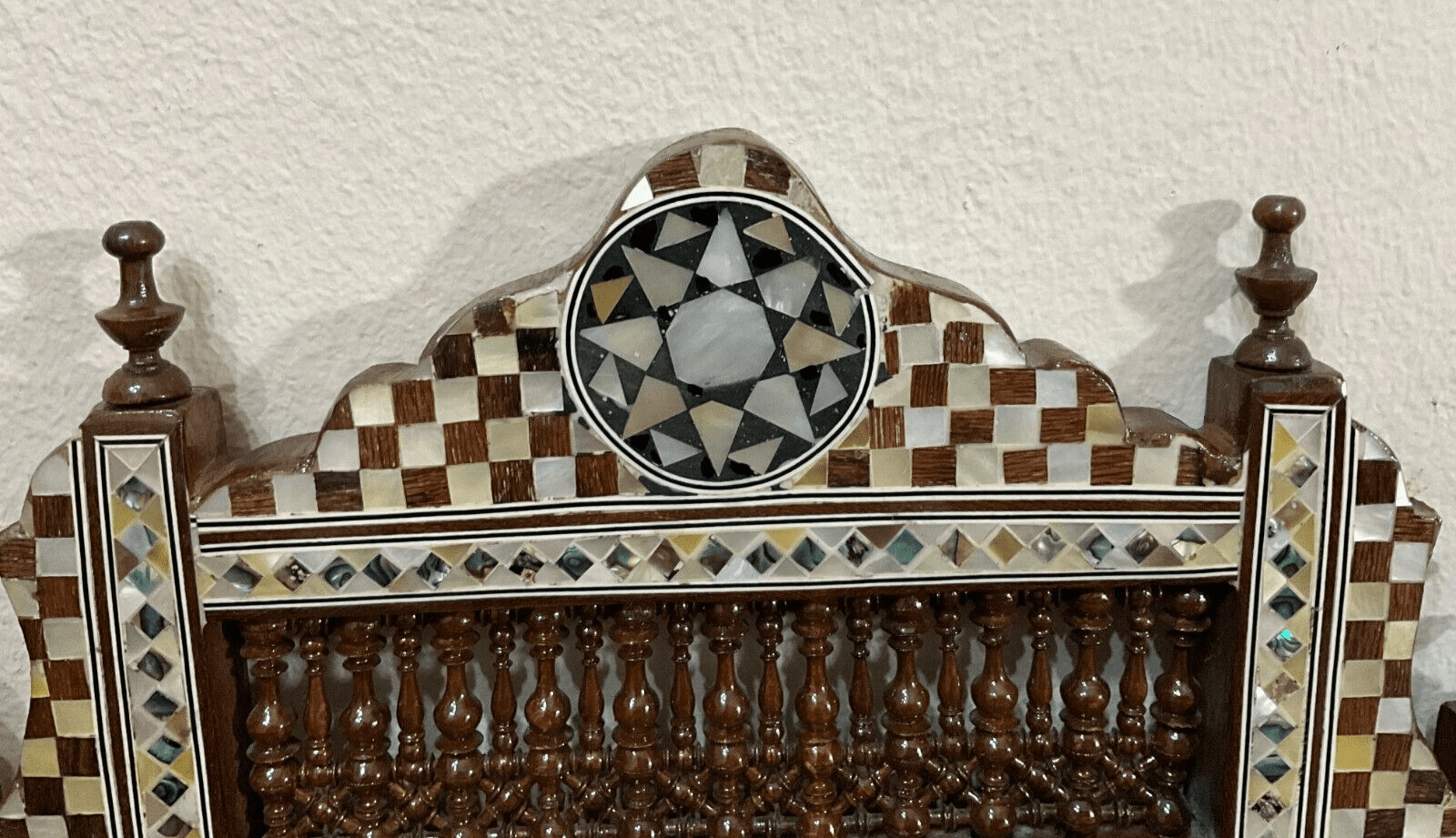 Handmade Mother of pearl Inlay Wood Wall Hanging Mirror Frame Antique Home Decor - Laila Hand Made Gifts