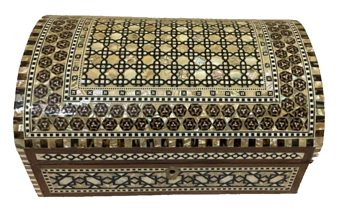 Handmade Wooden Jewelry Box Wood Trinket Storage Wood Box Mother of Pearl Inlay