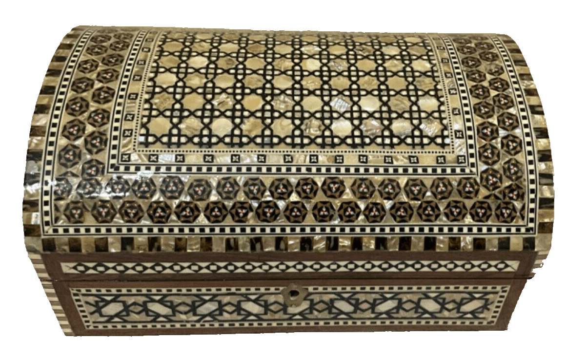 Handmade Wooden Jewelry Box Wood Trinket Storage Wood Box Mother of Pearl Inlay - Laila Hand Made Gifts