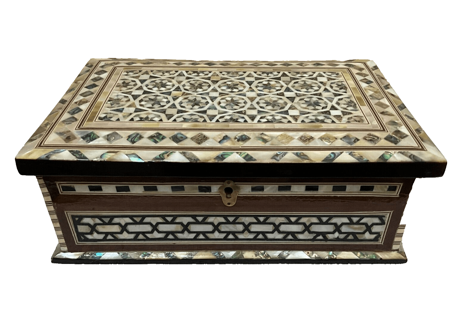Handmade Wooden Jewelry Box Wood Trinket Storage Wood Box Mother of Pearl Inlay - Laila Hand Made Gifts