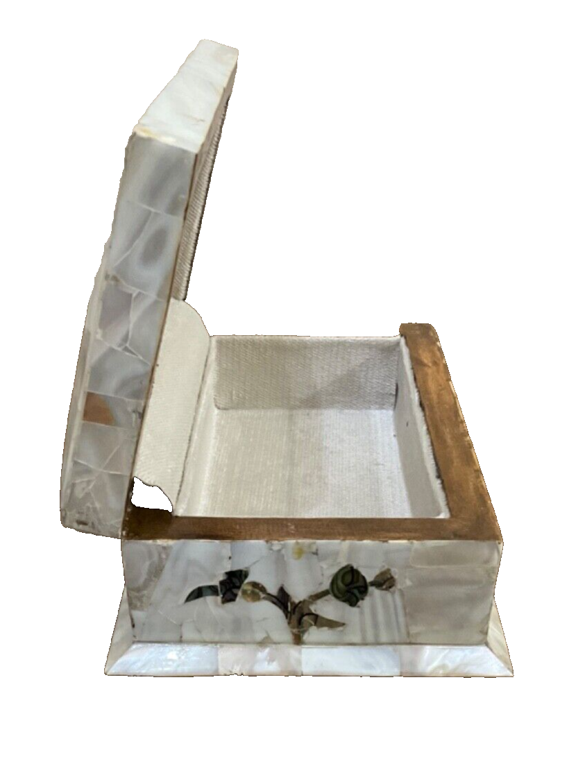 Handmade Wooden Jewelry Box Wood Trinket Storage Wood Box Mother of Pearl Inlay