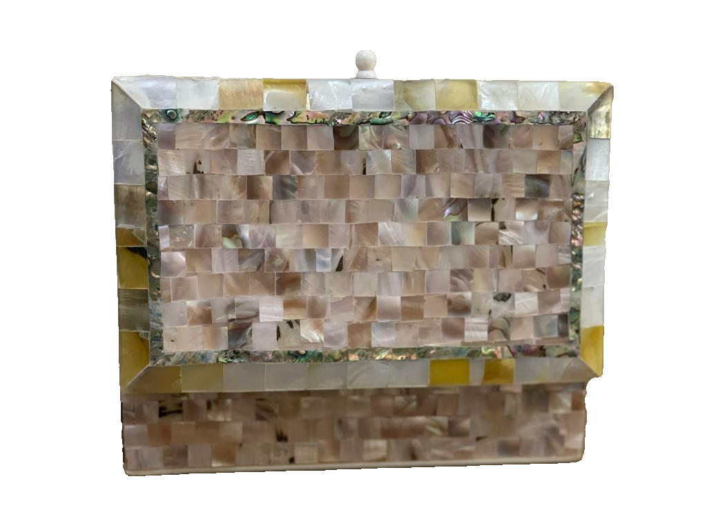 Handmade Wooden Jewelry Box Wood Trinket Storage Wood Box Mother of Pearl Inlay