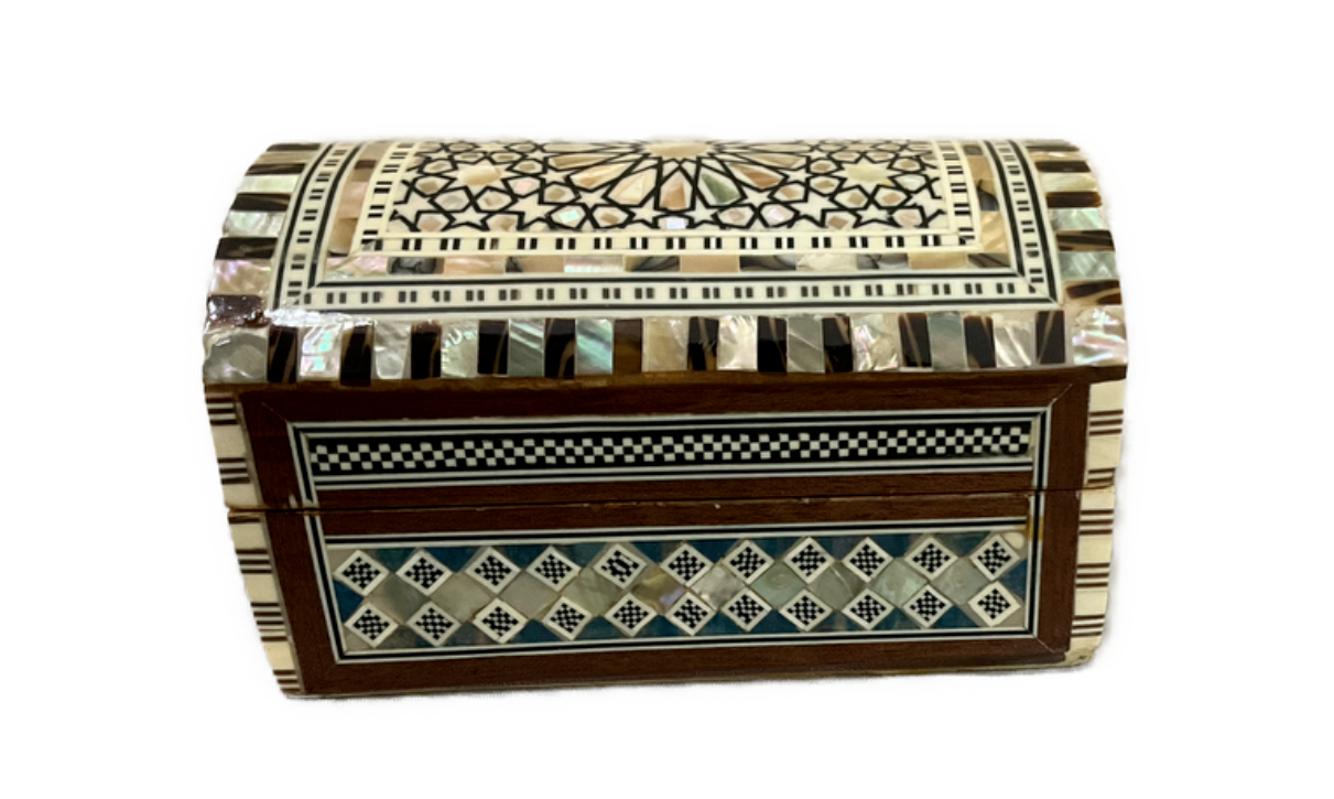 Handmade Wooden Jewelry Box Wood Trinket Storage Wood Box Mother of Pearl Inlay