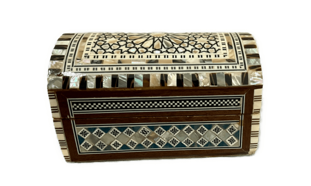 Handmade Wooden Jewelry Box Wood Trinket Storage Wood Box Mother of Pearl Inlay - Laila Hand Made Gifts