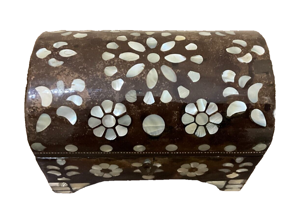 Handmade Wooden Jewelry Box Wood Trinket Storage Wood Box Mother of Pearl Inlay