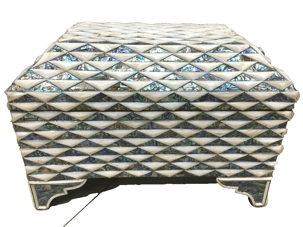 Handmade Wooden Jewelry Box Wood Trinket Storage Wood Box Mother of Pearl Inlay - Laila Hand Made Gifts