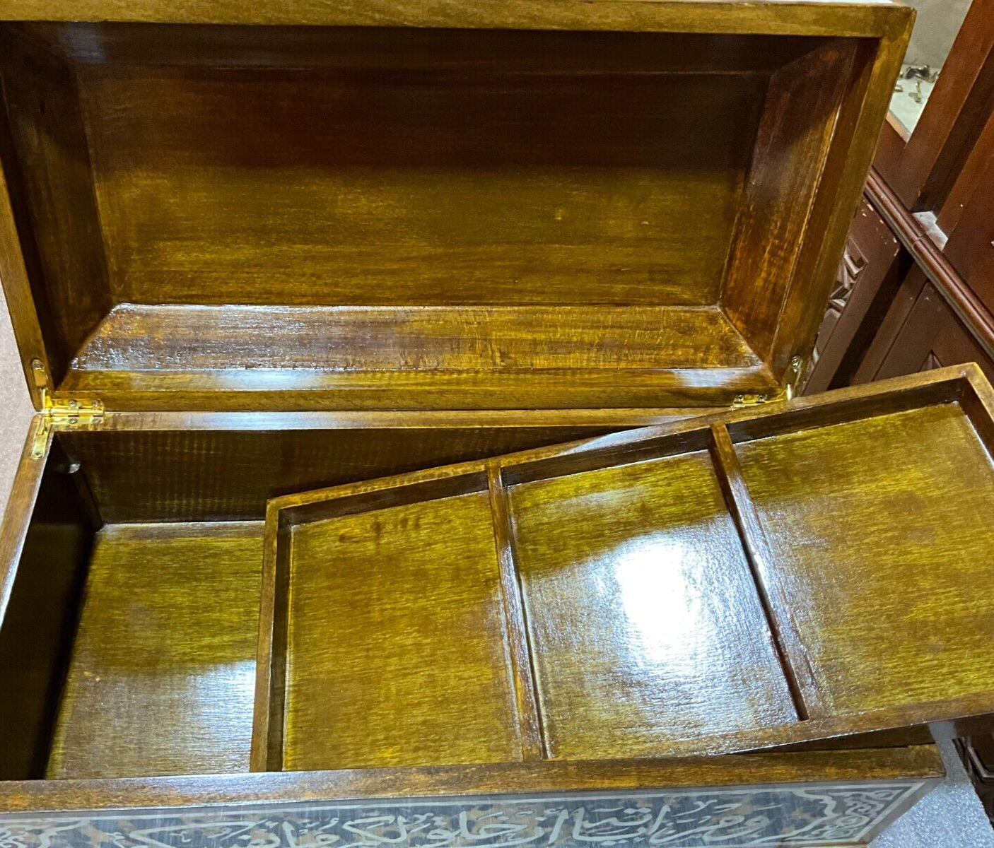 Handmade Wooden Jewelry Box Wood Trinket Storage Wood Box Mother of Pearl Inlay