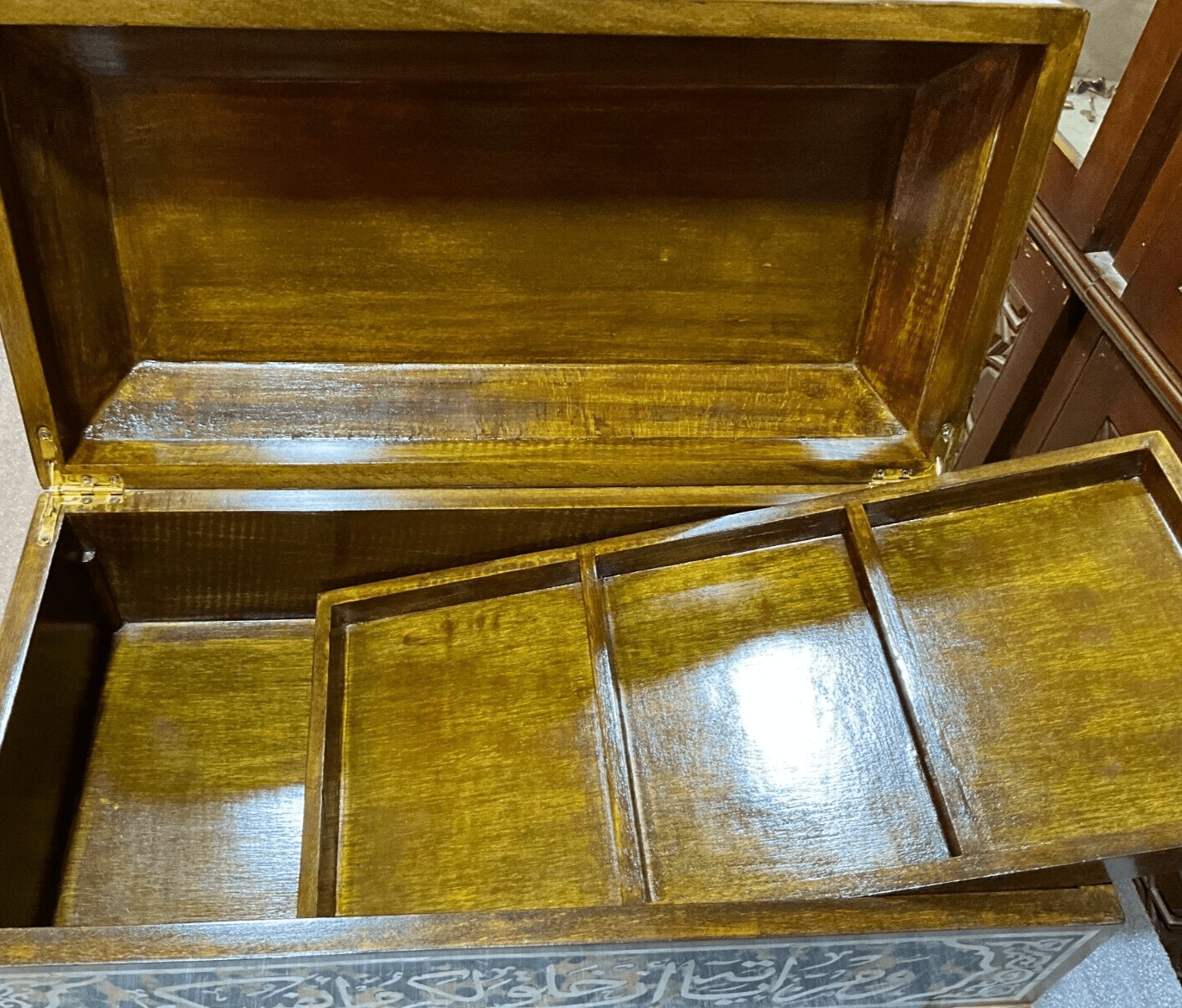 Handmade Wooden Jewelry Box Wood Trinket Storage Wood Box Mother of Pearl Inlay - Laila Hand Made Gifts