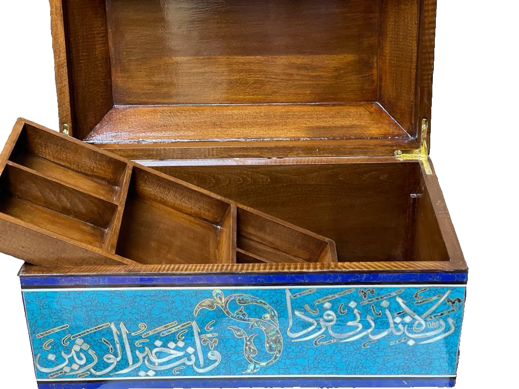 Handmade Wooden Jewelry Box Wood Trinket Storage Wood Box Mother of Pearl Inlay