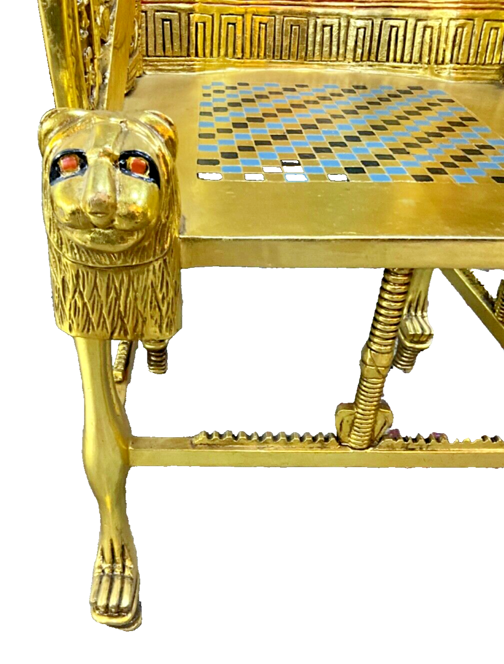 Handmade, Antique Carving Wood Chair, King TUT ANKH AMON, Pharaonic Wood Chair - Laila Hand Made Gifts