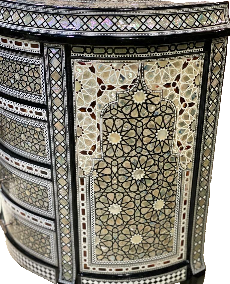 Handmade, Antique Style, Curving Wood Sideboard, Home Decore, Wooden Sideboard