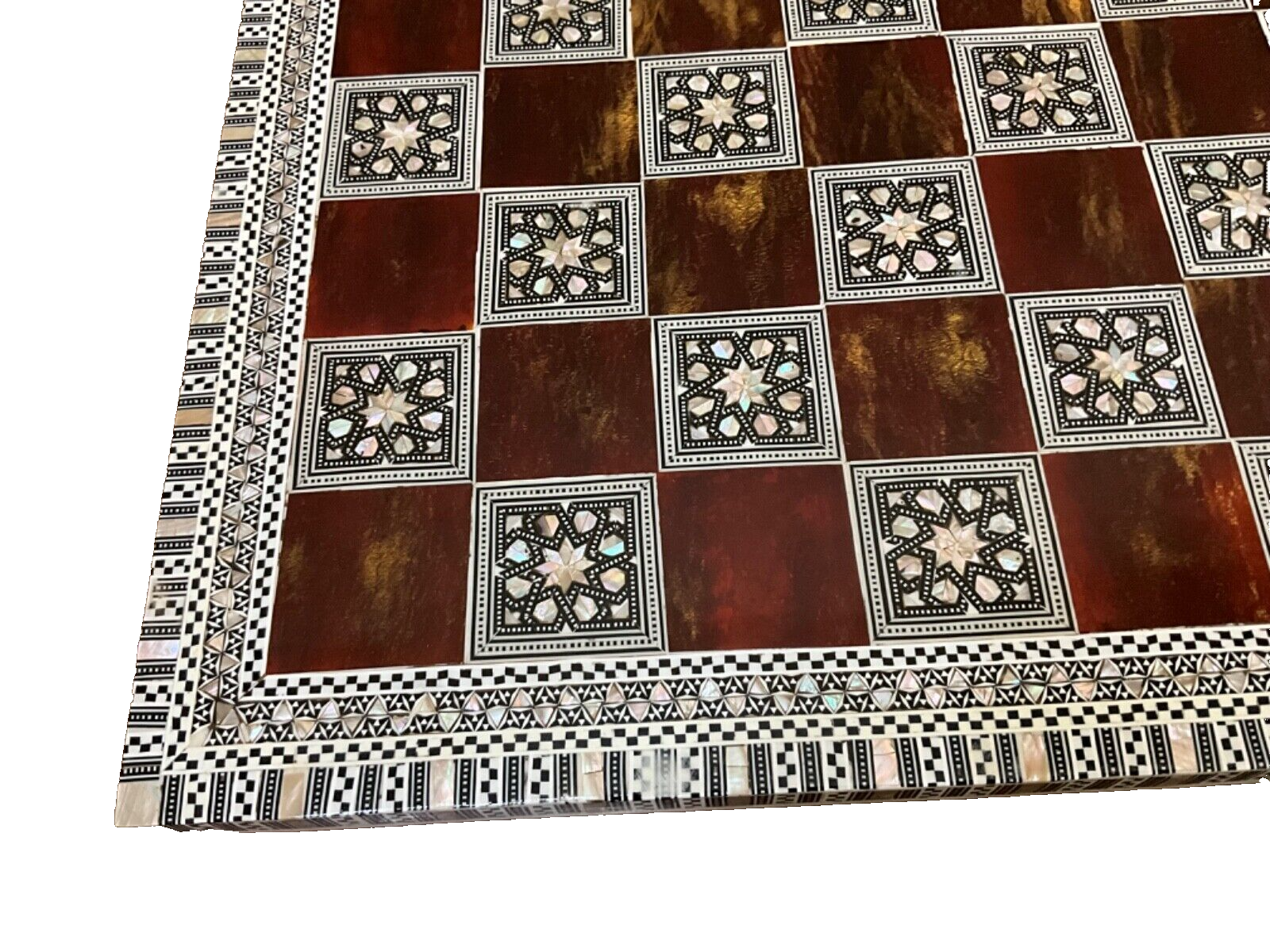 Handmade Wooden Chess Board Wood Chess Board Game Board Mother of Pearl Inlay