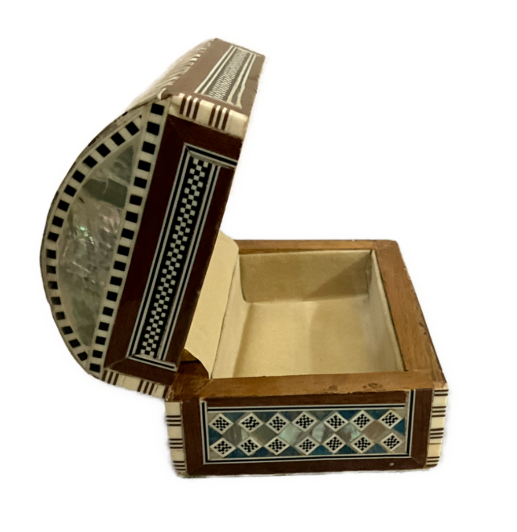 Handmade Wooden Jewelry Box Wood Trinket Storage Wood Box Mother of Pearl Inlay