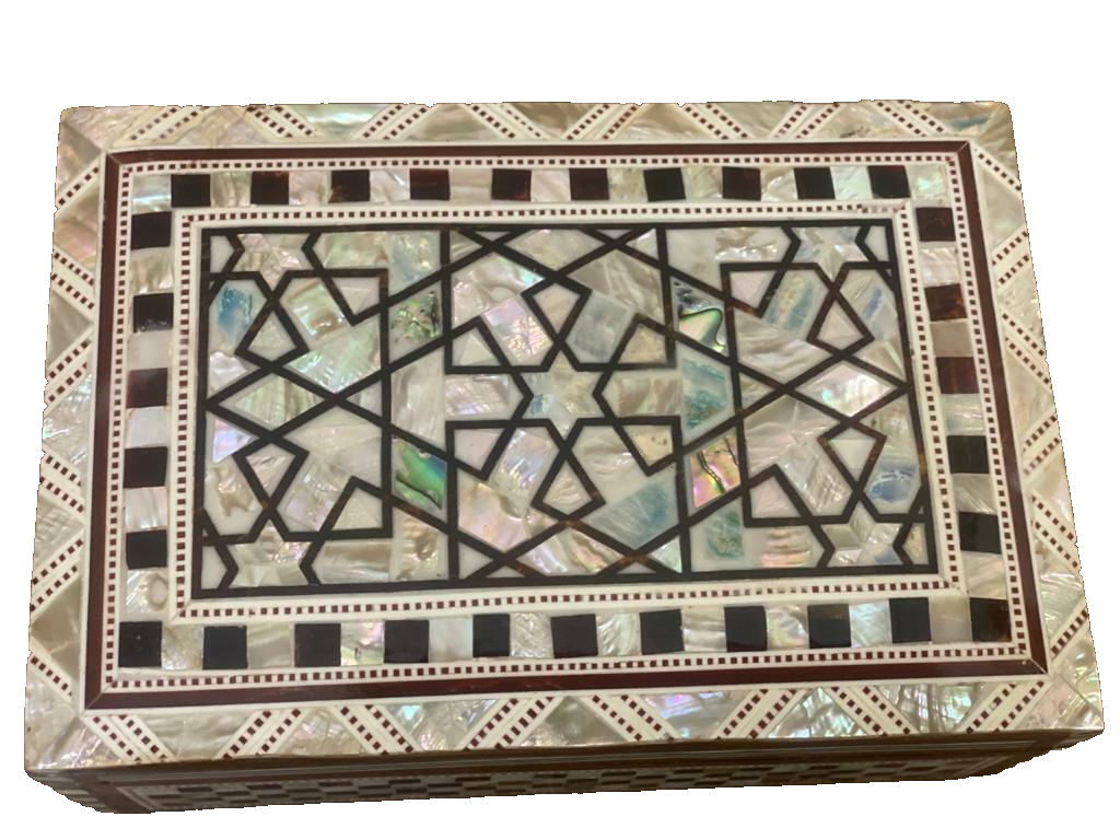 Handmade Wooden Jewelry Box Wood Trinket Storage Wood Box Mother of Pearl Inlay