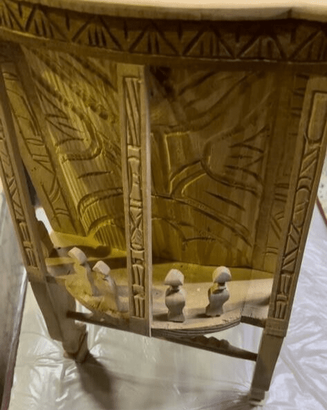 Handmade, Antique Carving Wood Chair, King TUT ANKH AMON, Pharaonic Wood Chair - Laila Hand Made Gifts