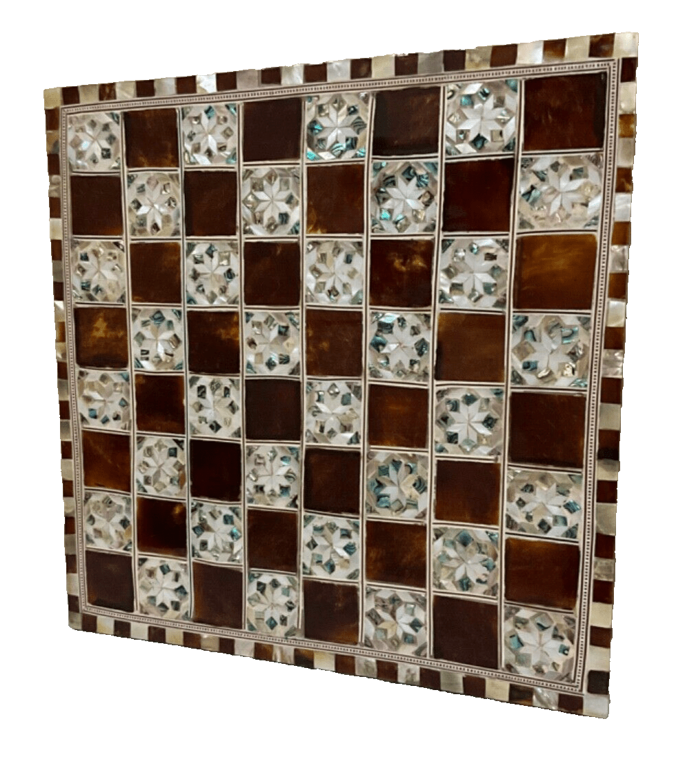 Handmade, Wooden Chess Board, Chess Board, Board Game, Mother of Pearl Inlay 12" - Laila Hand Made Gifts