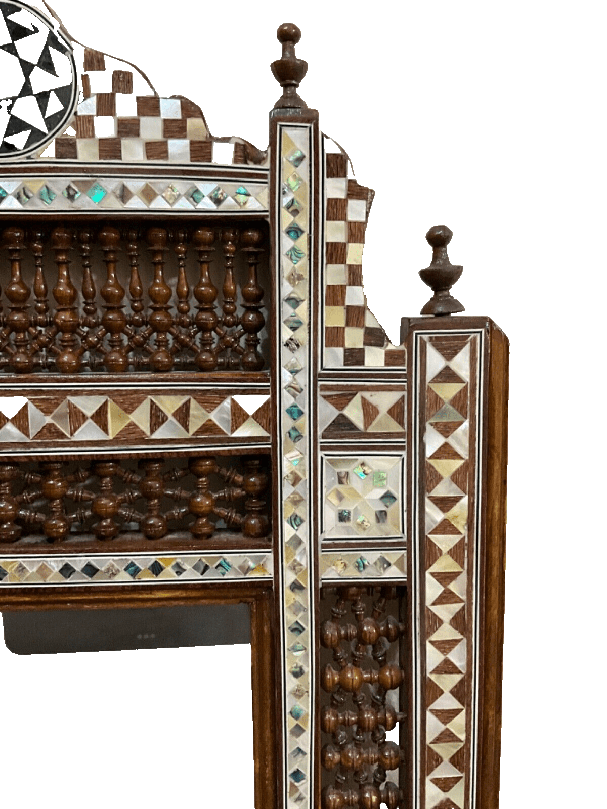 Handmade Mother of pearl Inlay Wood Wall Hanging Mirror Frame Antique Home Decor - Laila Hand Made Gifts