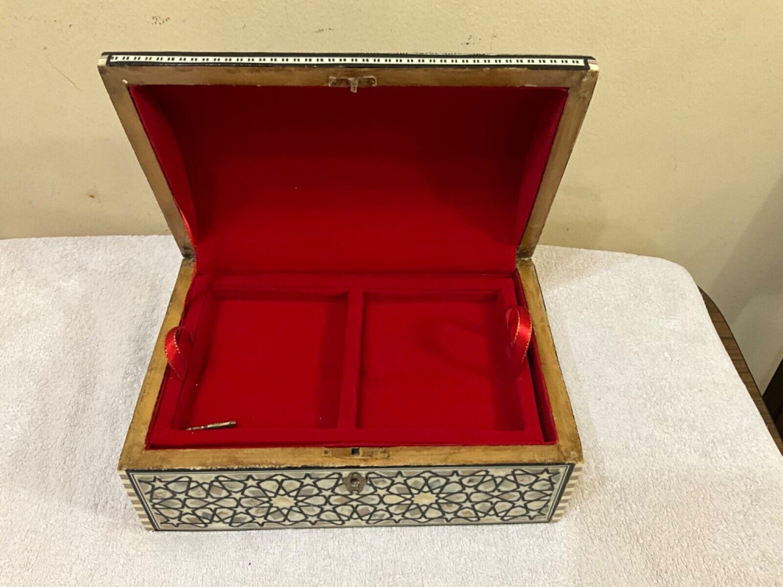 Handmade Wooden Jewelry Box Wood Trinket Storage Wood Box Mother of Pearl Inlay - Laila Hand Made Gifts