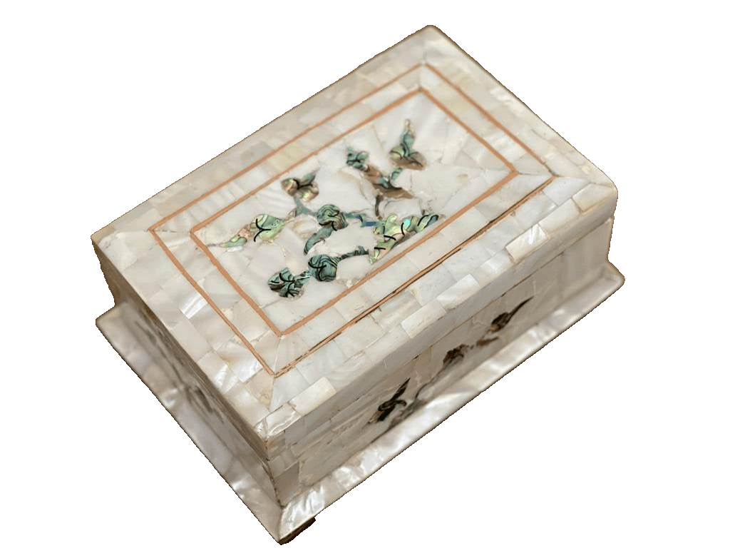 Handmade Wooden Jewelry Box Wood Trinket Storage Wood Box Mother of Pearl Inlay - Laila Hand Made Gifts