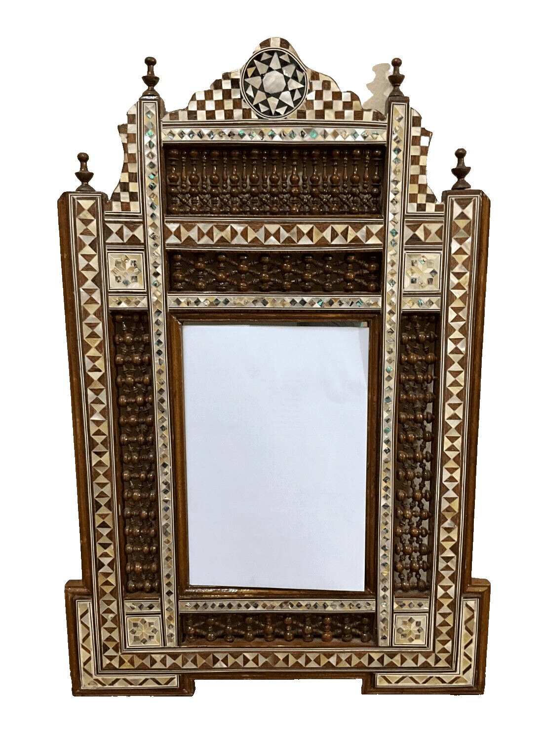 Handmade Mother of pearl Inlay Wood Wall Hanging Mirror Frame Antique Home Decor - Laila Hand Made Gifts