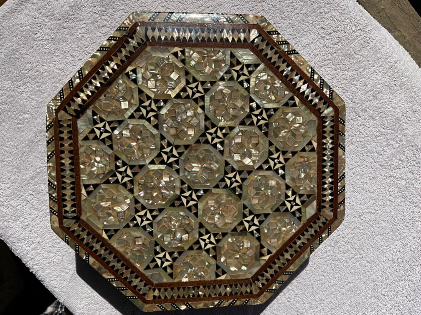 Handmade Wooden Jewelry Box Wood Trinket Storage Wood Box Mother of Pearl Inlay