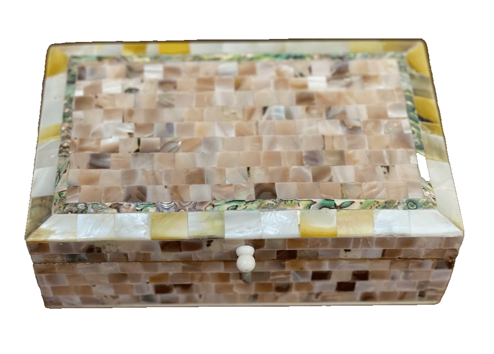 Handmade Wooden Jewelry Box Wood Trinket Storage Wood Box Mother of Pearl Inlay - Laila Hand Made Gifts